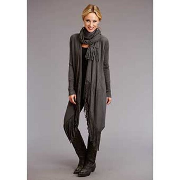 Stetson Ladies Jersey Knit Open Cardigan - Heathered Grey sz xs - Picture 1 of 6